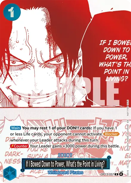 If I Bowed Down to Power, What's the Point in Living? OP13-057