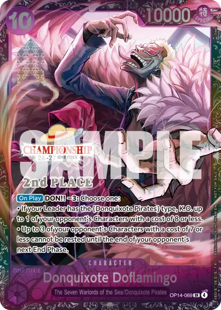 Donquixote Doflamingo OP14-069, Finals 2nd Place Trophy Card (CS26)