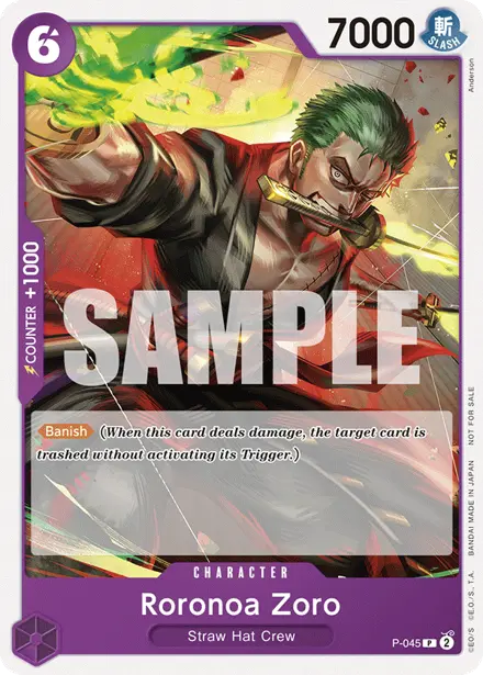 Roronoa Zoro P-045, OP-06 Pre-Release Participation
