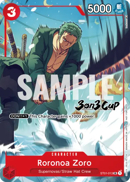 Roronoa Zoro ST01-013, 3on3 Cup Top Prize (Top 6)
