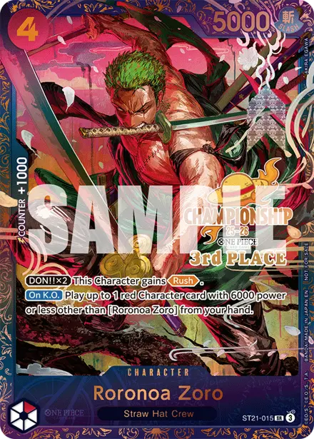 Roronoa Zoro ST21-015, Finals 3rd Place Trophy Card (CS25)